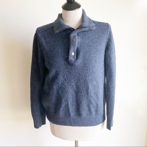 Banana Republic‎ Blue Merino Wool Sweater Large - Picture 1 of 7